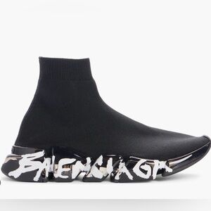 Balenciaga Speed 2.0 LT Sock Sneaker Graffiti Black 617239 W2DIA 1190 size 45 12